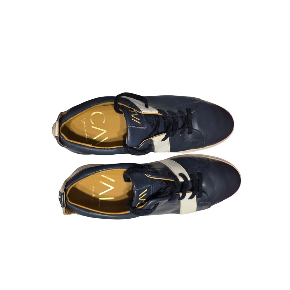Caval Court Navy White Leather Sneakers Mens Size 43 Low Top French Design